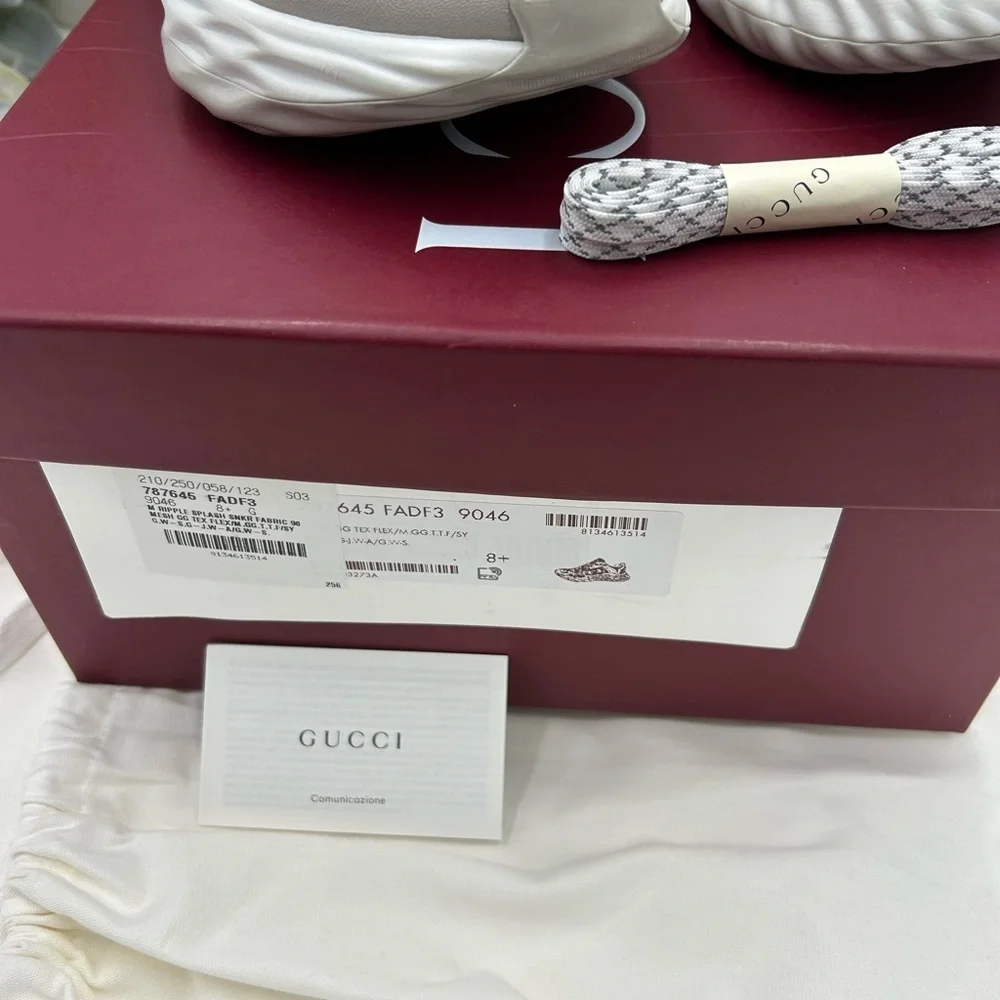 Men's Gucci ripple splash low top sneakers size 8.5 fits 9.5 US made in Italy